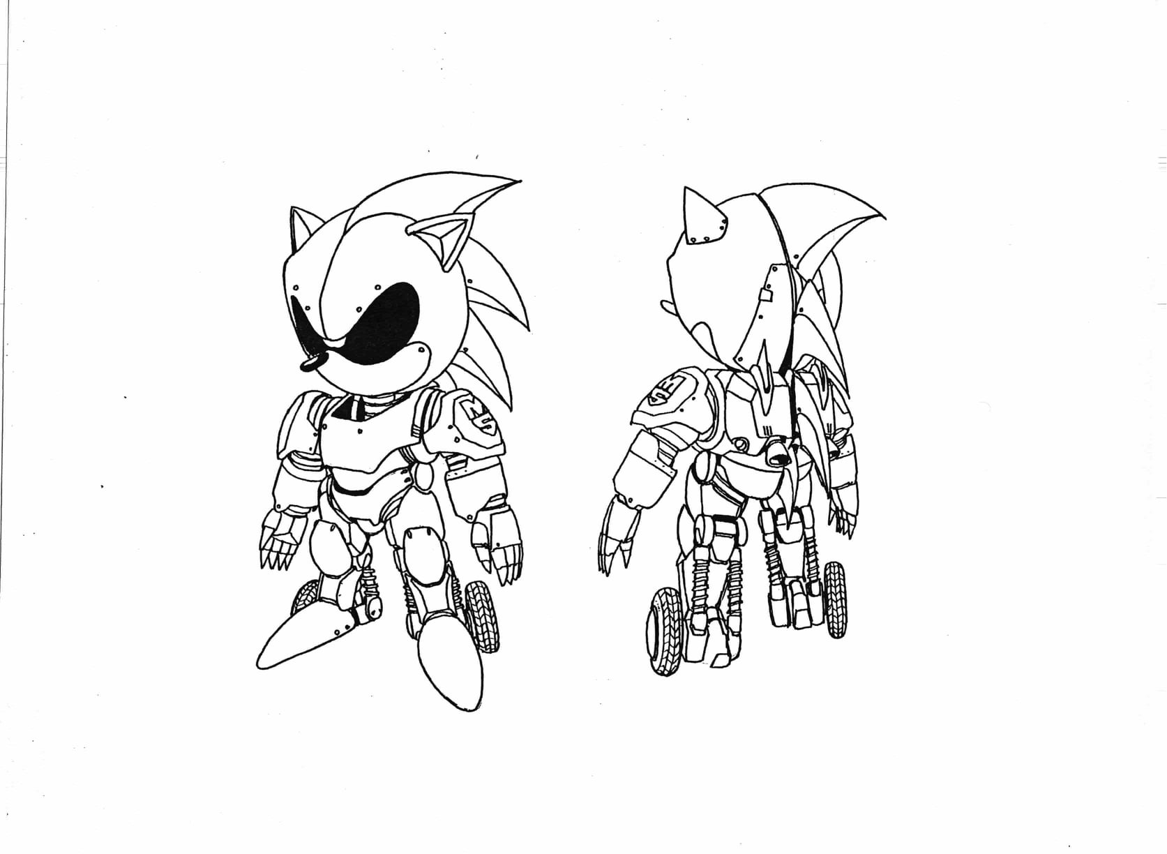 Look At This Cool Art I Found of Classic Sonic and Classic Metal Sonic